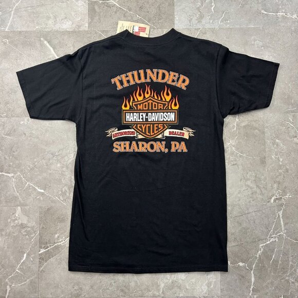 Vintage Harley Davidson Graphic Tee Mens Large VR1000 Dead Stock y2k Flames - Picture 2 of 9